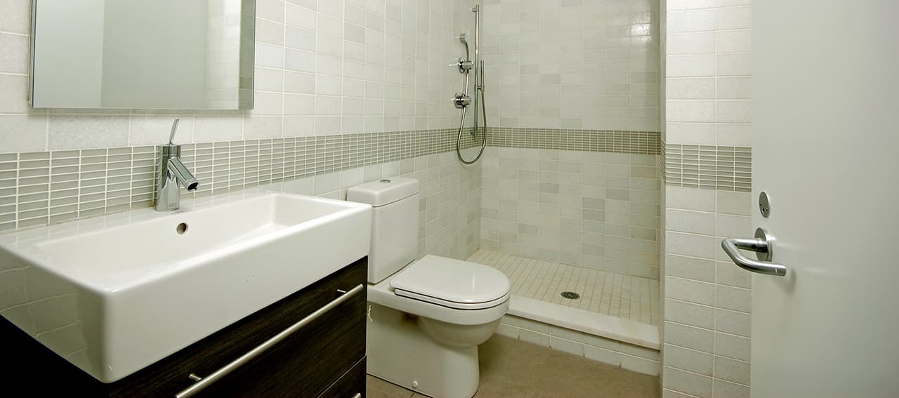 Bathroom remodel — modern dark floating vanity